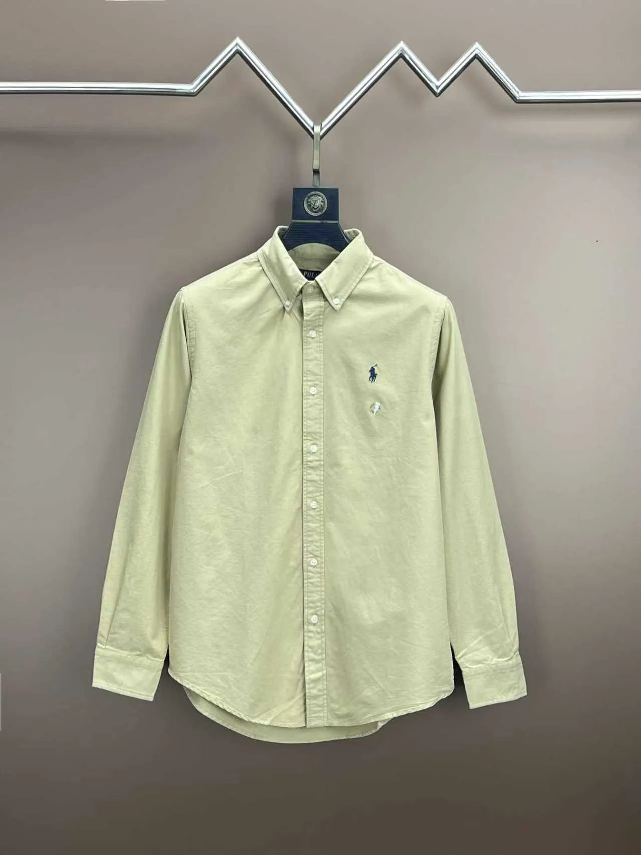P360 Polo 25ss new solid color logo embroidered buttoned long-sleeved shirt men's high version code number: XS.S.M.L.XL.